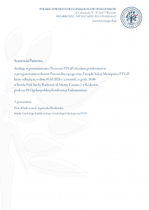 Informacja o Sekcji Menopauzy PTGiP