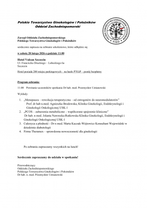 Zebranie Członków Oddziału Zachodniopomorskiego PTGiP